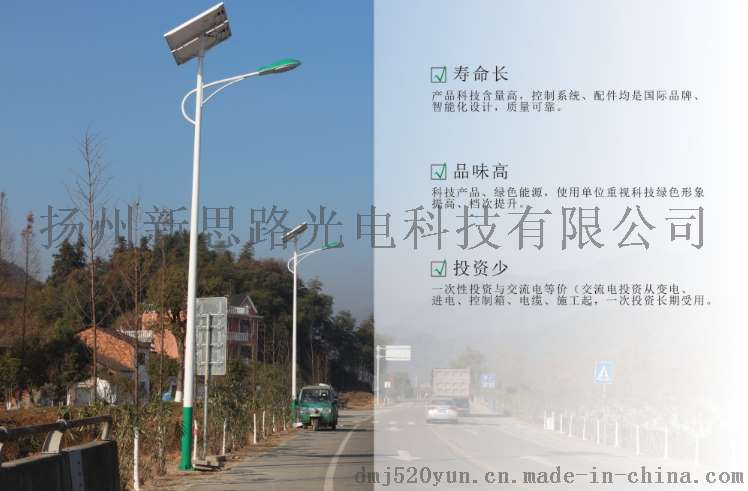 全新太阳能锂电池路灯 20W 5米路灯杆 厂家直销